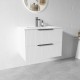 3D-2W 750x450x550mm White Wall Hung Plywood Vanity with Ceramic Basin